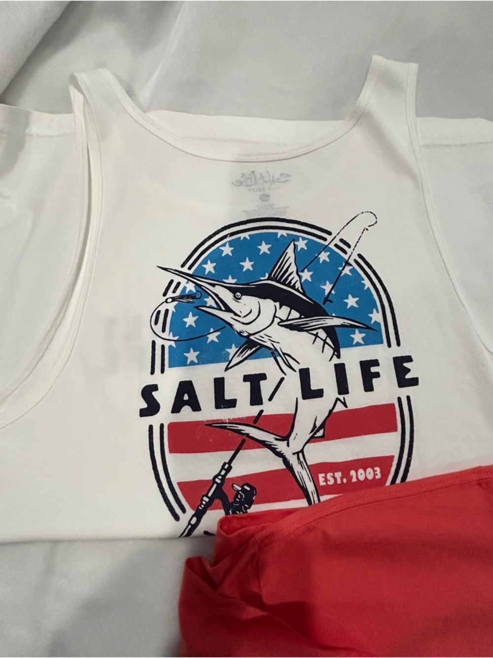 Salt Life Mens' Short Sleeve Pocket Tee and 2 Salt Life Tank tops all size large - Picture 7 of 8